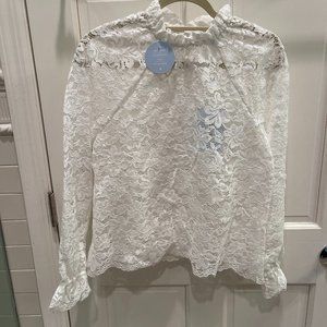 Hill House White Lace Top